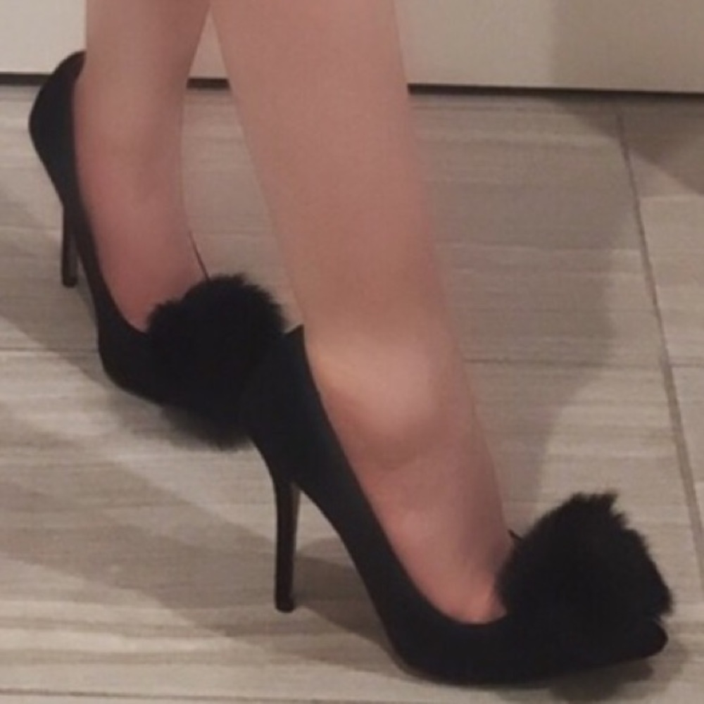 “Playboy” Club Bunny Style High Heels - Puff Ball